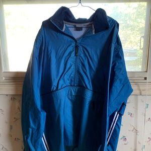 Vintage Nike Swoosh Blue Pullover 1/4 Zip Windbreaker Size Large Black Tag 90s